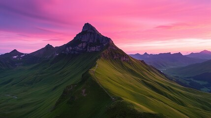 Majestic mountain range at sunset scenic landscape photography natural environment awe-inspiring view