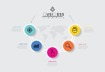Vector business Presentation Connecting Steps Infographic Template
