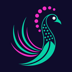 vector illustration of a peacock