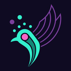 A peacock logo art illustration