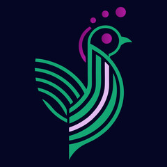 A peacock logo art illustration