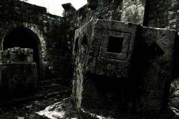 Obraz premium Ancient stone structure in ruins