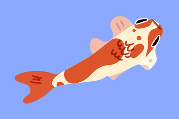 Cartoon Colorful Koi Fish Illustration