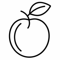 Plum outline icon on white background	