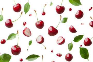 Fruit cherry isolated on transparent background