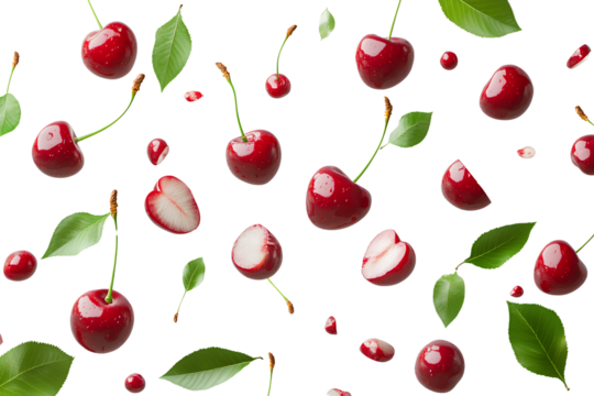 Fruit cherry isolated on transparent background