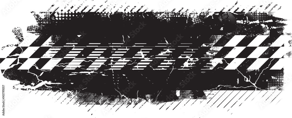 Aufkleber Grunge textured banner with rough edges. Speckled texture. Overlay grunge texture . Simply place texture over any object to create grunge effect . Banner with scratched surface for your design. 