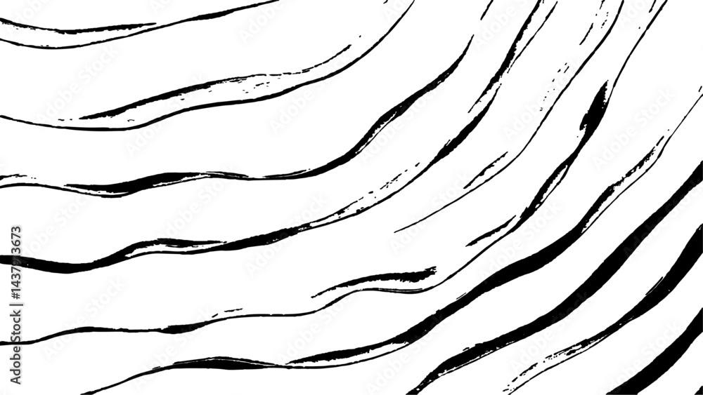 Aufkleber black flowing wave lines on white transparent background. technology abstract lines on white backgro