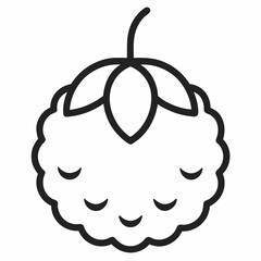 Lychee outline icon on white background	