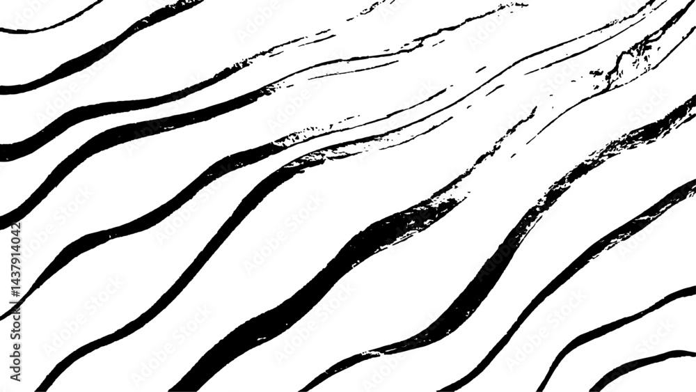 Aufkleber black flowing wave lines on white transparent background. technology abstract lines on white backgro