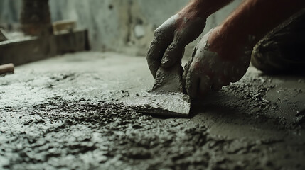 Concrete Smoothing in Construction Site