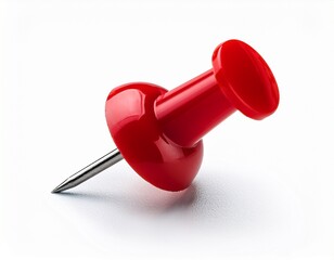 red push pin isolated on white background