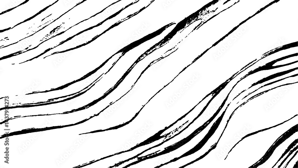 Aufkleber black flowing wave lines on white transparent background. technology abstract lines on white backgro
