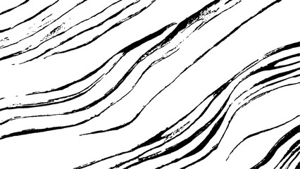 Black flowing wave lines on white transparent background. Technology abstract lines on white background.  Technology, data science, geometric border pattern. Isolated on white background. Vector 