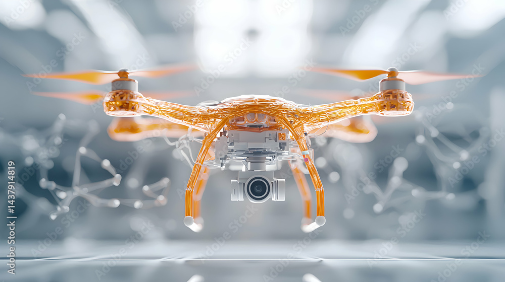 Aufkleber a detailed drone illustration showing its inner workings. perfect for technology presentations or vi