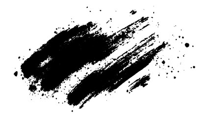 Vector simple black brush strokes on a white background. Abstract black in splash, paint, brush strokes, stain grunge isolated on white background,