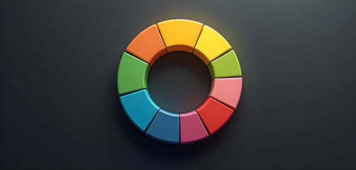 Obraz premium A circular color wheel on a black surface.