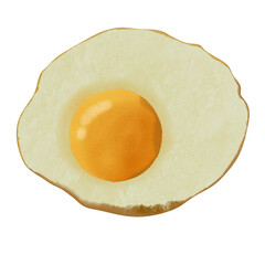 fried egg on white background