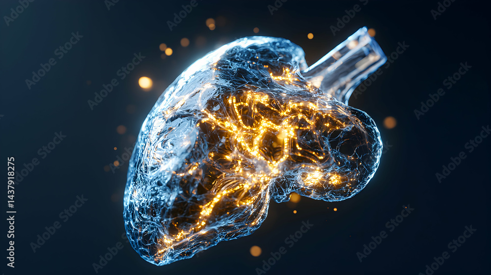 Poster a glowing neural network concept representing complex processes. suitable for presentations or educa