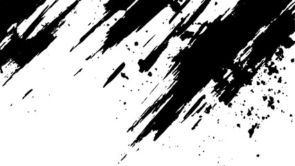 Vector grunge brush strokes texture. Modern paintbrush grunge. Vector grunge texture. Grunge black and white texture of black brush strokes on white paper or background. A black and white painting. 