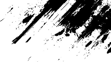 Vector grunge brush strokes texture. Modern paintbrush grunge. Vector grunge texture. Grunge black and white texture of black brush strokes on white paper or background. A black and white painting. 