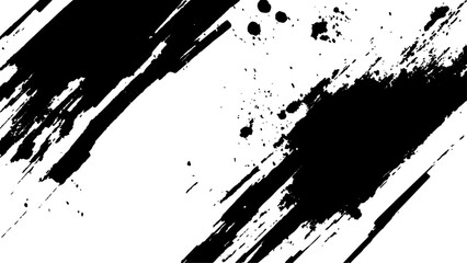 Vector grunge brush strokes texture. Modern paintbrush grunge. Vector grunge texture. Grunge black and white texture of black brush strokes on white paper or background. A black and white painting. 