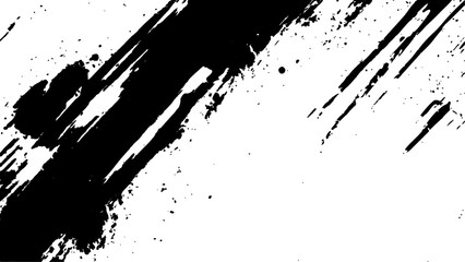 Vector grunge brush strokes texture. Modern paintbrush grunge. Vector grunge texture. Grunge black and white texture of black brush strokes on white paper or background. A black and white painting. 