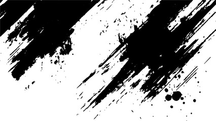 Vector grunge brush strokes texture. Modern paintbrush grunge. Vector grunge texture. Grunge black and white texture of black brush strokes on white paper or background. A black and white painting. 