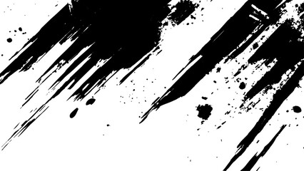 Vector grunge brush strokes texture. Modern paintbrush grunge. Vector grunge texture. Grunge black and white texture of black brush strokes on white paper or background. A black and white painting. 