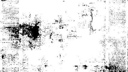Fototapeta premium Newspaper with old grunge vintage unreadable paper texture background. Vector white and black newspaper paper grunge vintage old aged texture with fragments of newspaper text transparent background.