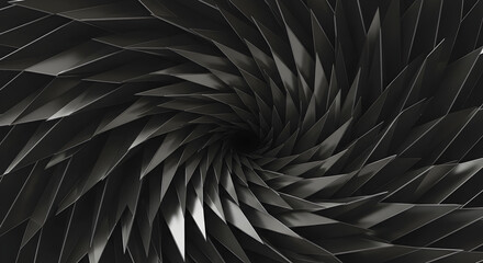 Abstract Vortex Of Metallic Triangles Creates a Mesmerizing And Hypnotic Effect