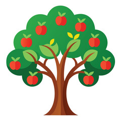 Apple tree icon on white background
