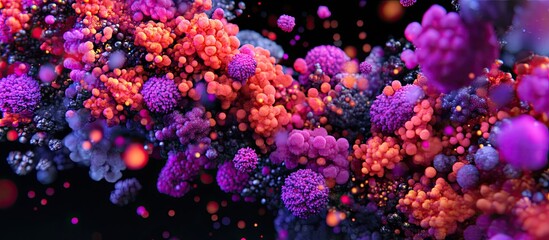 Obraz premium Abstract vibrant cluster of colorful particles