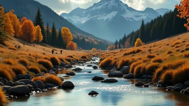 Hikers Exploring Partnach Gorge Concept