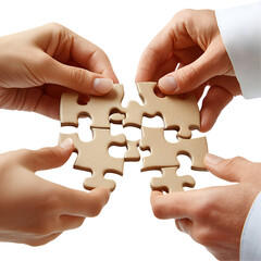 Teamwork puzzle hands image