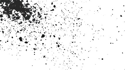 Dirt dust texture isolated on white background, top view. Old dusty grain film overlay. Scratched dotted texture. 