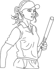 Woman Cricket Player Vector Image
