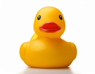 yellow rubber duck isolated on white background