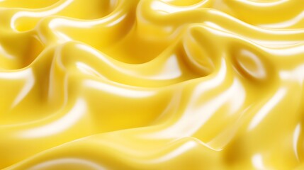 Fototapeta premium Close-up view of a smooth, flowing, yellow fabric texture.