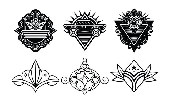 vector set of decorative elements isolate