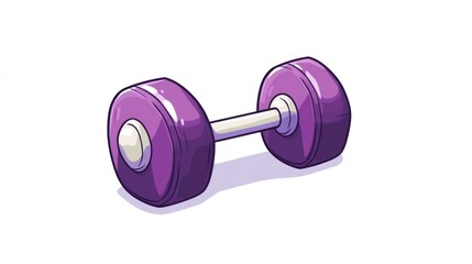 Obraz premium Purple dumbbell, fitness, exercise, gym, workout, weightlifting, healthy lifestyle, illustration