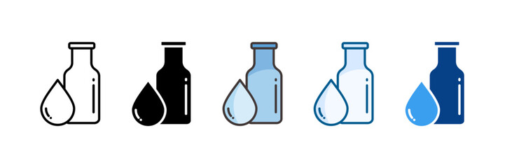 Water Bottles Icon Set Multiple Style Collection