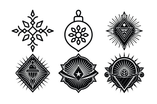 set of vector christmas ornaments