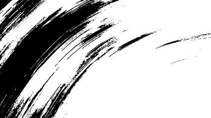 Vector grunge texture. Black paint isolated on white background. Black brush strokes sweep across a pristine white background,	