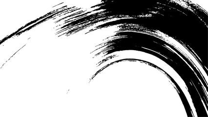 Vector grunge texture. Black paint isolated on white background. Black brush strokes sweep across a pristine white background,	