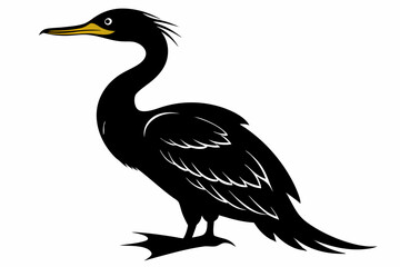 cormorant sihouette black vector