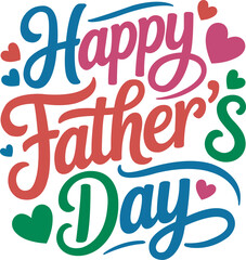 Happy Father's Day Banner with Calligraphy, Father's Day Greeting Card Design Template. Vector Illustration . Happy Fathers Day Hand Drawn Lettering.
