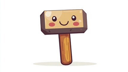 Cute cartoon hammer with a happy face (1)