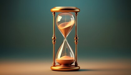 classic hourglass measuring passing time on clean background
