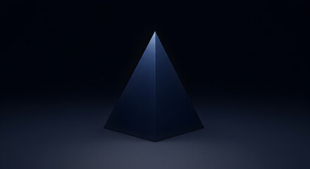 Illuminated Apex: A Mysterious 3D Pyramid With Dark Background